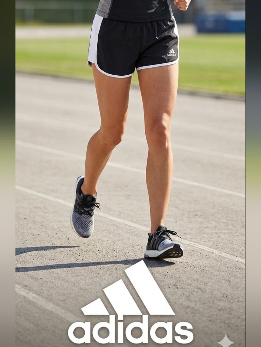 adidas Black Athletic Shorts with White Side Panels Like New ❤️